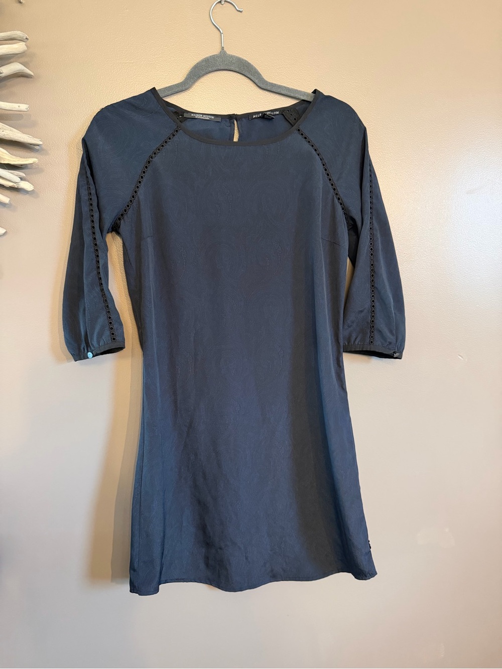 Scotch & Soda lightweight navy blue and black paisley print dress